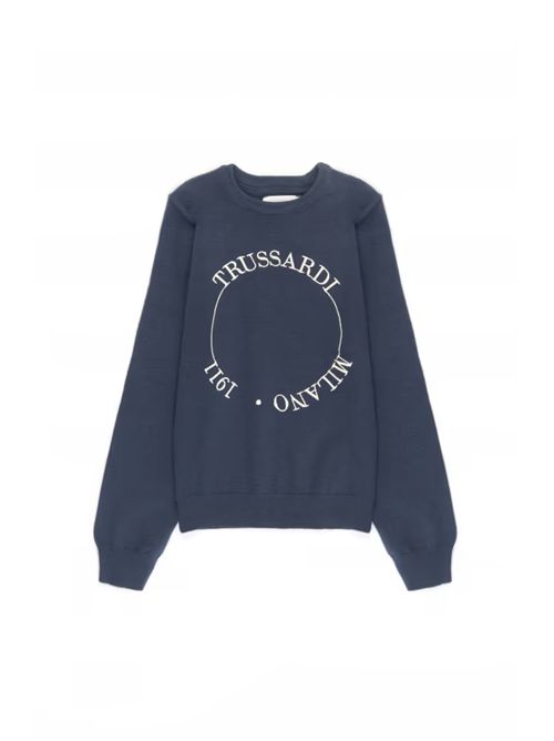 maglione bambino blu TRUSSARDI JEANS | TIA24063MA/RIBLUE_N/B.L